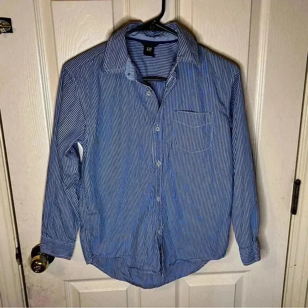 Vintage Boys Gap Kids 2006 Striped Button Up Shirt Size Large (10) EUC Fall - Picture 1 of 7